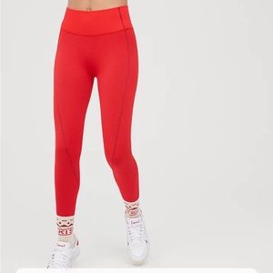 NWT aerie offline seamless waffle leggings - red XS